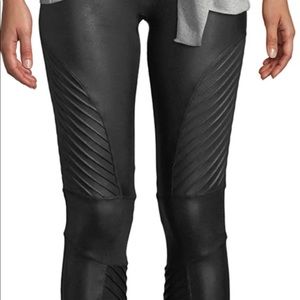 SPANX black faux leather moto leggings. Size small. New without tags.